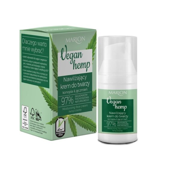 Marion Vegan Hemp nawilżający krem do twarzy Konopia&Jęczmień 30ml (P1)