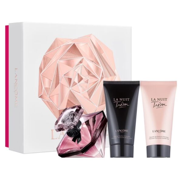 Lancome La Nuit Tresor zestaw woda perfumowana spray 50ml + balsam do ciała 50ml + żel pod prysznic 50ml (P1)