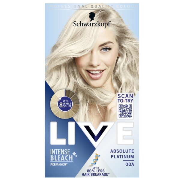 Schwarzkopf Live Intense Bleach rozjaśniacz do włosów 00A Absolute Platinum (P1)
